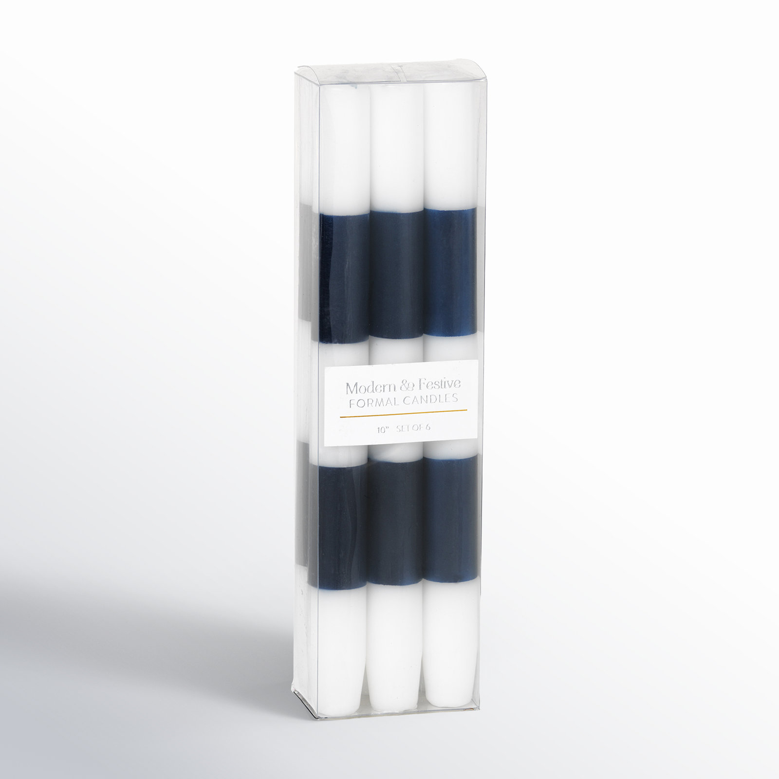 Lumia Unscented Taper Candle, 11" L x 1" W Taper, Blue/White