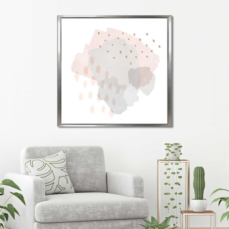 " Lovely Blush II ", 21.5" H x 21.5" W x 2" D, Silver Floater Frame