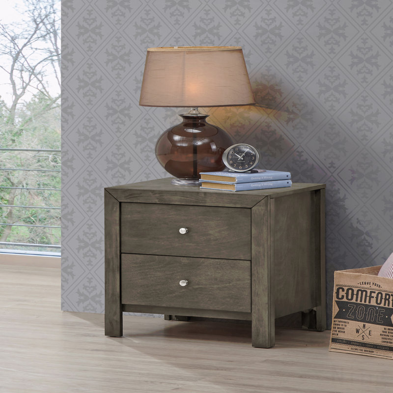 Table de chevet transitionnelle, Gris