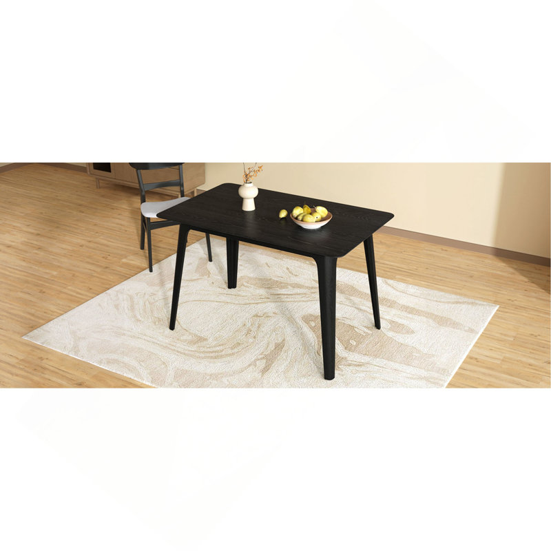 Dining Table Solid Wood Legs, Black