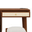 Coiffeuse Retro Bohemian avec port USB, tabouret, 3 tiroirs de rangement et 1 tiroir en rotin