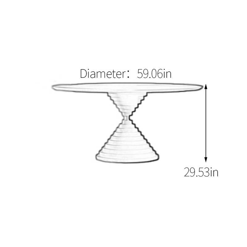 Table de salle à manger ronde unique, Noir, noir, noir, noir, H 29,53 po x L 59,06 po x l 59,06 po