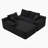 105'' Modular Sectional Sofa, Cloud Sectional Couch with Deep Seat, Modern Modular L-Shape Sofa Couch with Ottoman,Upholstered Couches for Living Room Bedroom,No Assembly, (BLACK)-892238153