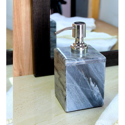 StoneLux Black Lotion & Soap Dispenser - Natural Stone Bathroom Accessory Set