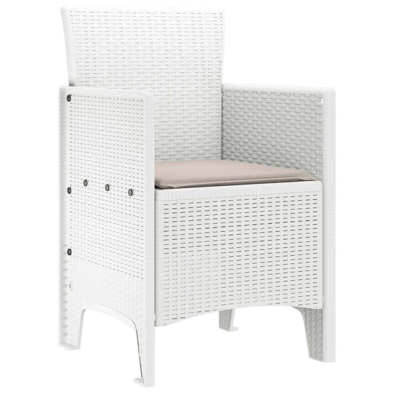 Patio Dining Side Chair, Khaki, White