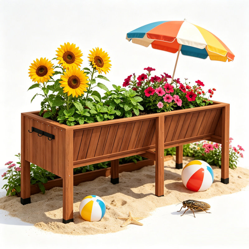 Wood Raised Garden Bed, Brown