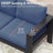 50" All-Weather Aluminum Patio Loveseat With Thick Blue Cushions & Black Frame-1973215031