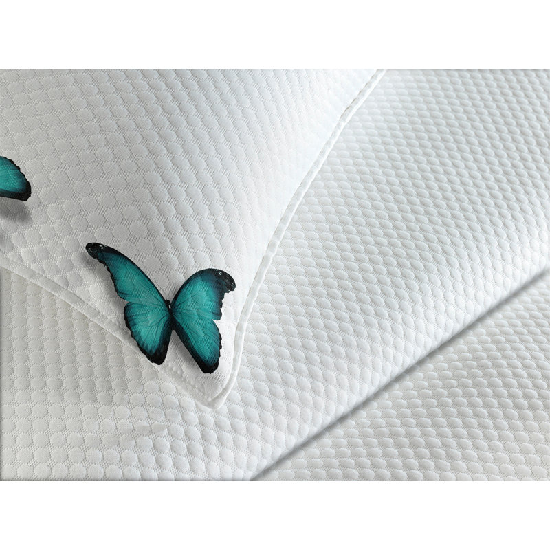 Ambesonne Spring Bedspread Sunny Butterflies, King Bedspread + 2 Standard Shams