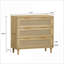Armoire de rangement en rotin à 3 tiroirs 31,50 po Cabinets Brun noyer | Moderne | Panneau de fibres à densité moyenne