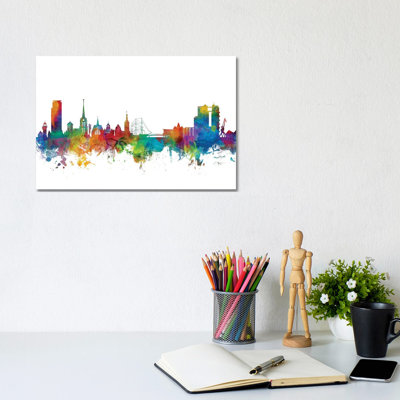 Halmstad, Sweden Skyline by Michael Tompsett - Wrapped Canvas Gallery-Wrapped Canvas Giclée