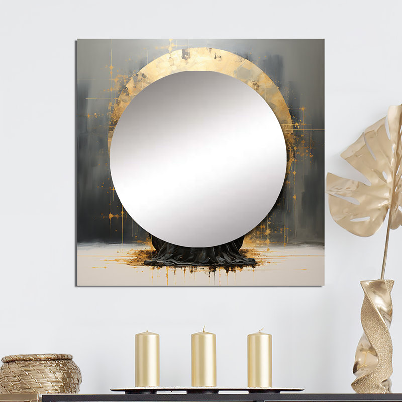 Laedemi - Grand miroir carré méditation pour décoration murale, 23 po x 23 po