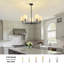 Lustre 5 lumières à intensité variable moderne avec abat-jour en tissu-280124700