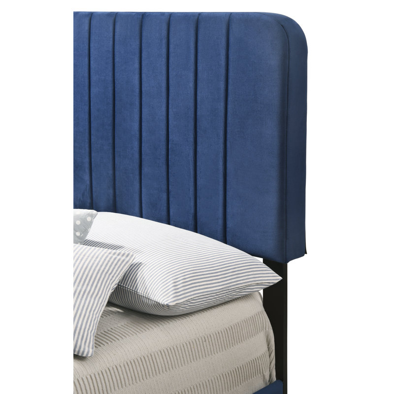 Lit sommier simple Lodi, bleu marine, Lit simple, Marine