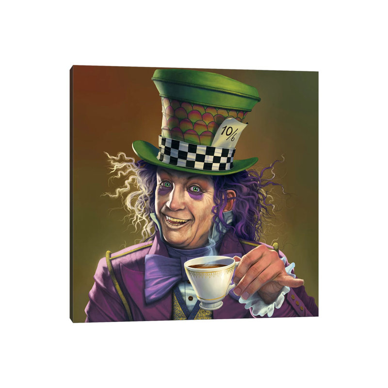 Mad Hatter par Vincent Hie - peinture sur toile tendue, H 12 po x l 12 po x P 0,75 po