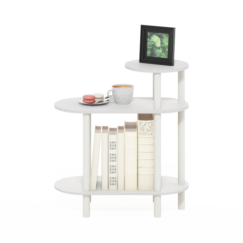 Shayma End Table, White, White