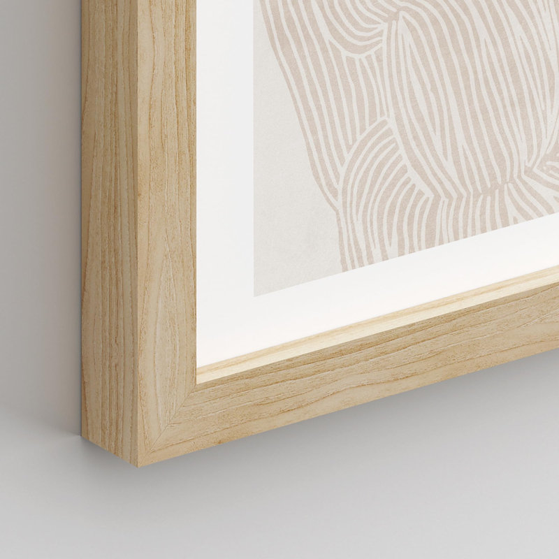 " Abstract Botanical Pictures Beige " 4 - Pieces, 14" H x 11" W, Natural