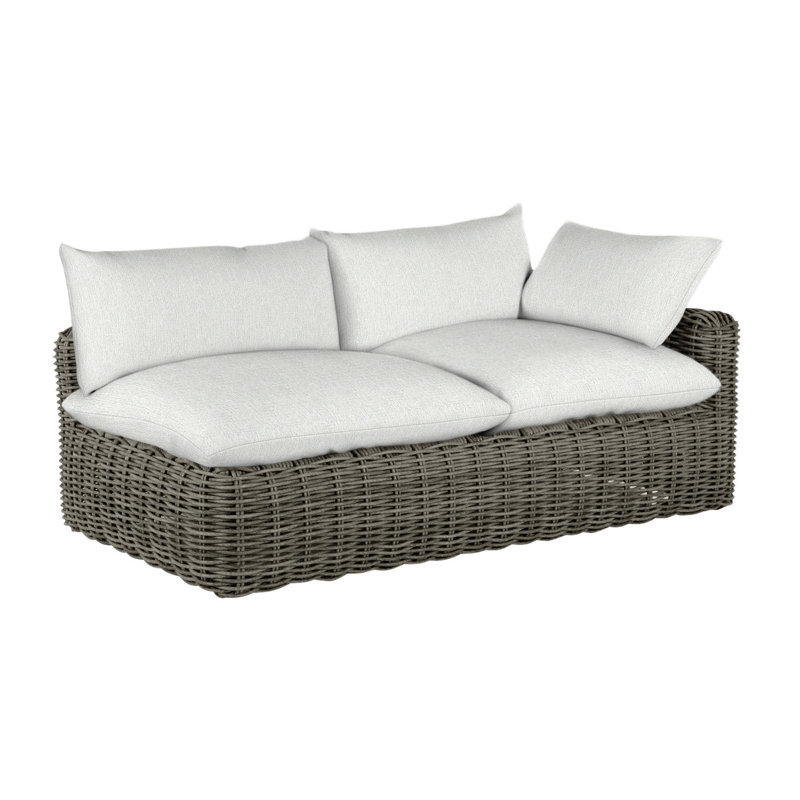 Causeuse Montecito, Pas de soudure, Gris ardoise, Bali perle