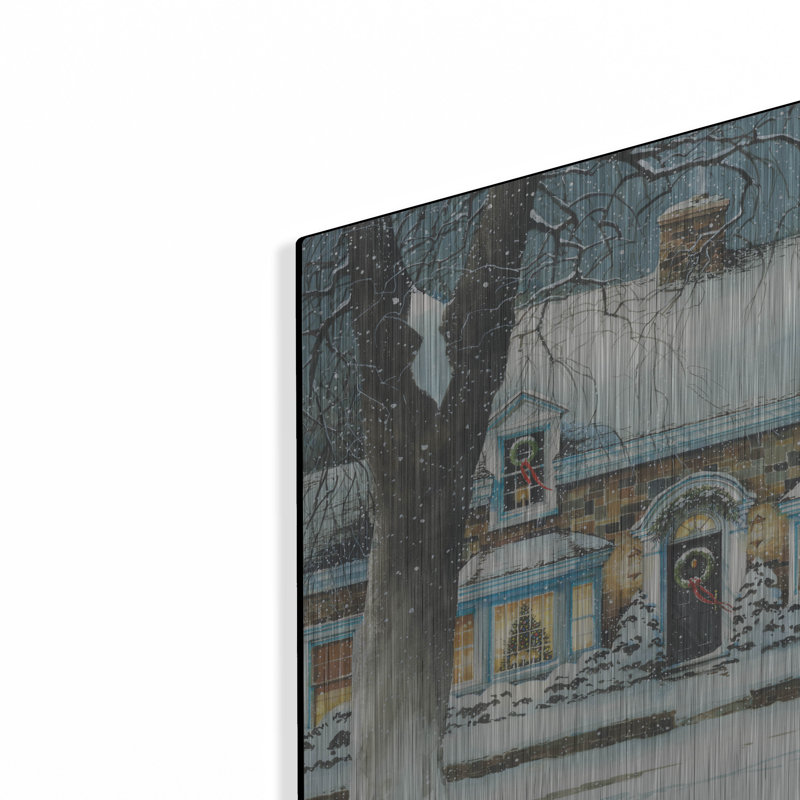 «Snow Softly Falling» par John Rossini, art mural en métal, H 12 po x l 16 po
