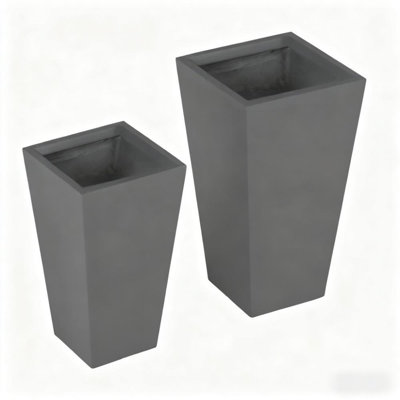 Durable & Stackable Plant Pot,2-Pack Outdoor Planter Set,Flower Pots with Drainage Holes