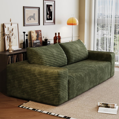 Canapé confortable en tissu velours côtelé avec sièges profonds, aucun assemblage requis, idéal pour plusieurs espaces comme le salon, la chambre à coucher et la salle de conférence
