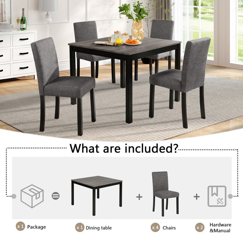 Wooden Dining Table Set for Kitchen, Dining Room