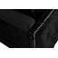 Causeuse 53 po en velours noir avec 2 coussins
