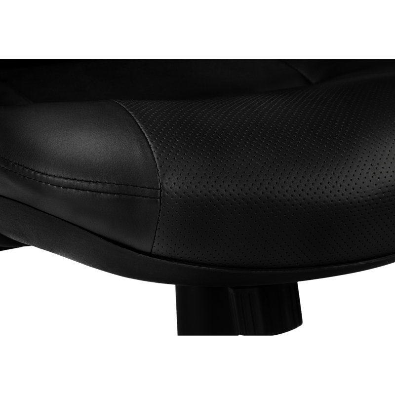 Fauteuil pivotant à hauteur ajustable - Aspect cuir ergonomique noir