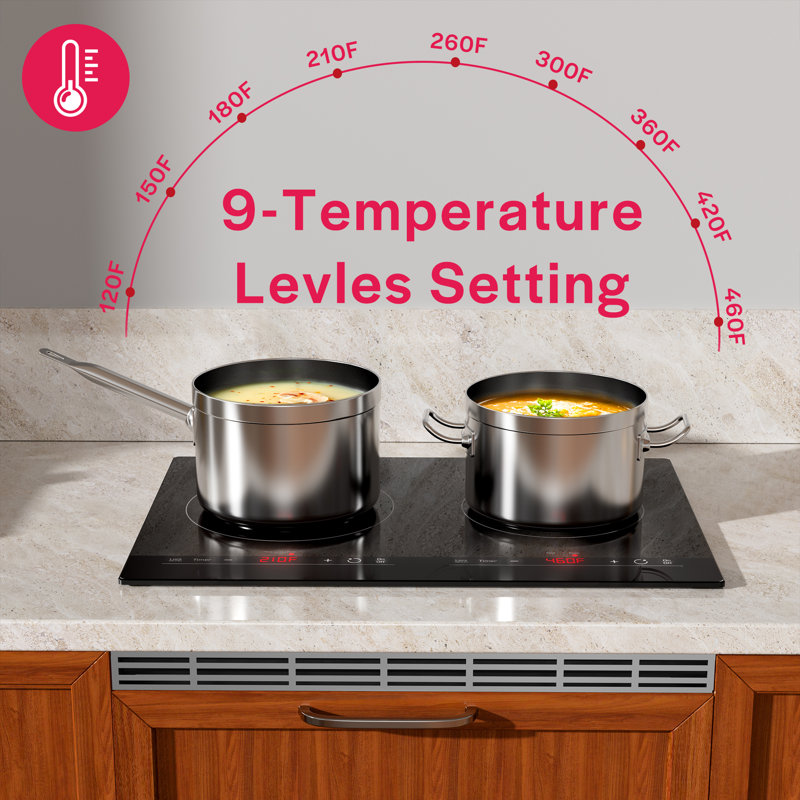 Portable Touch Control 20.5" Induction Cooktop with 2 Elements