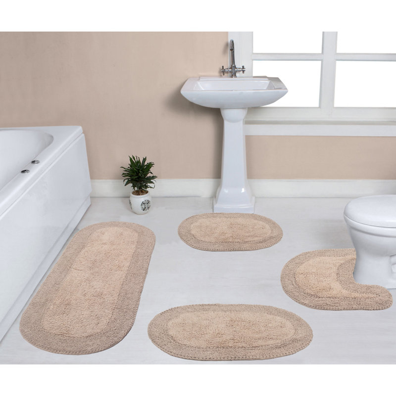 Tapis de bain 100% coton Traci (ensemble de 4), Lin