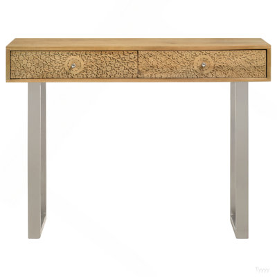 Harmony Natural And Silver 2-Drawer Console Table