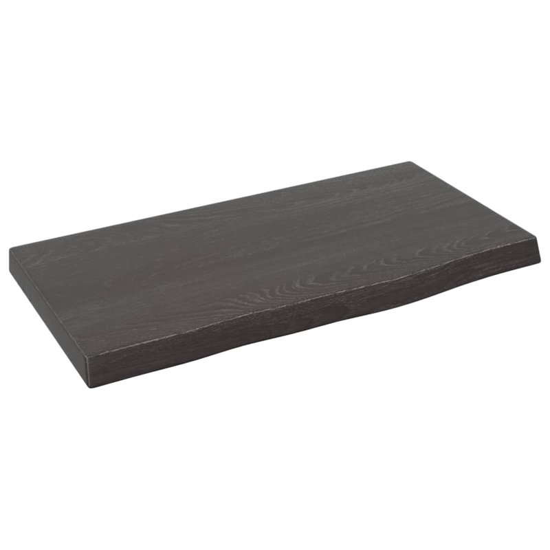 Childress Oak Solid Wood Picture Ledge Wall Shelf, Dark Brown, 2cm H x 40cm W x 20cm D