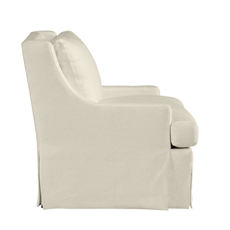 Royce 35" Wide Linen Slipcovered Armchair, Nomad Natural
