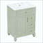 Meuble-lavabo de salle de bain avec lavabo, meuble-lavabo autoportant avec tiroir rabattable, 3 tiroirs et armoire de rangement, bois massif et panneau de fibres à densité moyenne, comptoir de lavabo en céramique (robinet non inclus)-1713487709