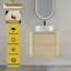 Meuble-lavabo mural de 24 pouces avec lavabo d'art en céramique et porte à fermeture en douceur, peu encombrant et élégant