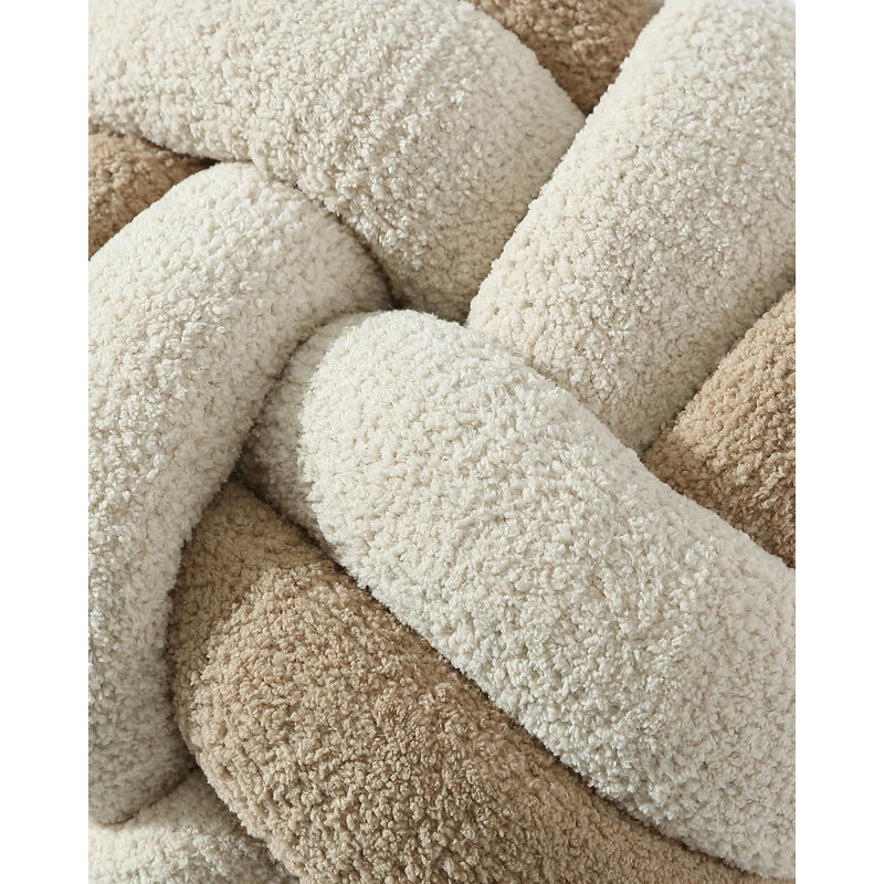 Knot Circular Pillow Cover & Insert, Sahara Tan/Biscotti
