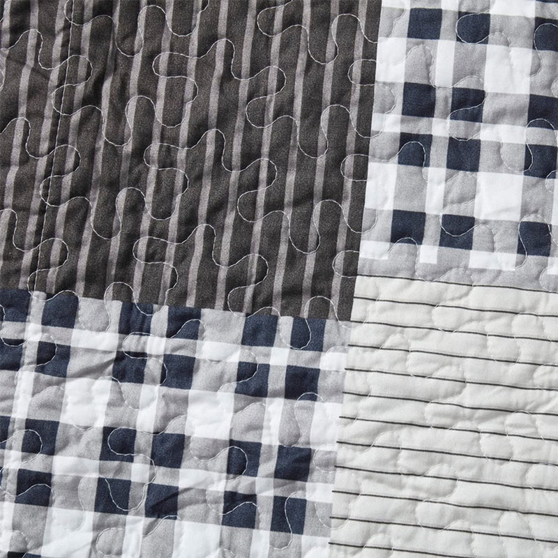Legacy Decor Gray/White Microfiber Reversible 3 Piece Coverlet