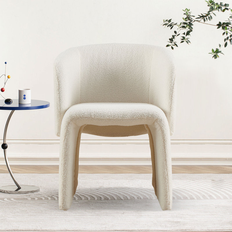 Chaise de salle à manger moderne, 1, Blanc cassé