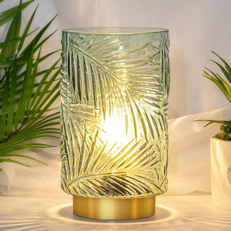 Lampe de table à pile avec minuterie vert clair