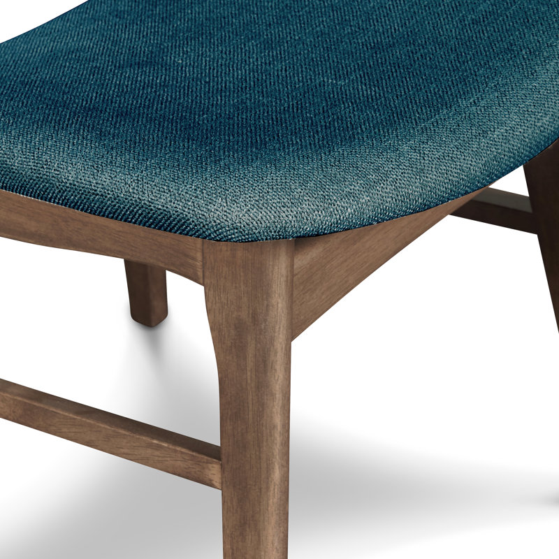 Gannaway Wood Counter Chair With Teal Cushion In Walnut, Teal/Brown