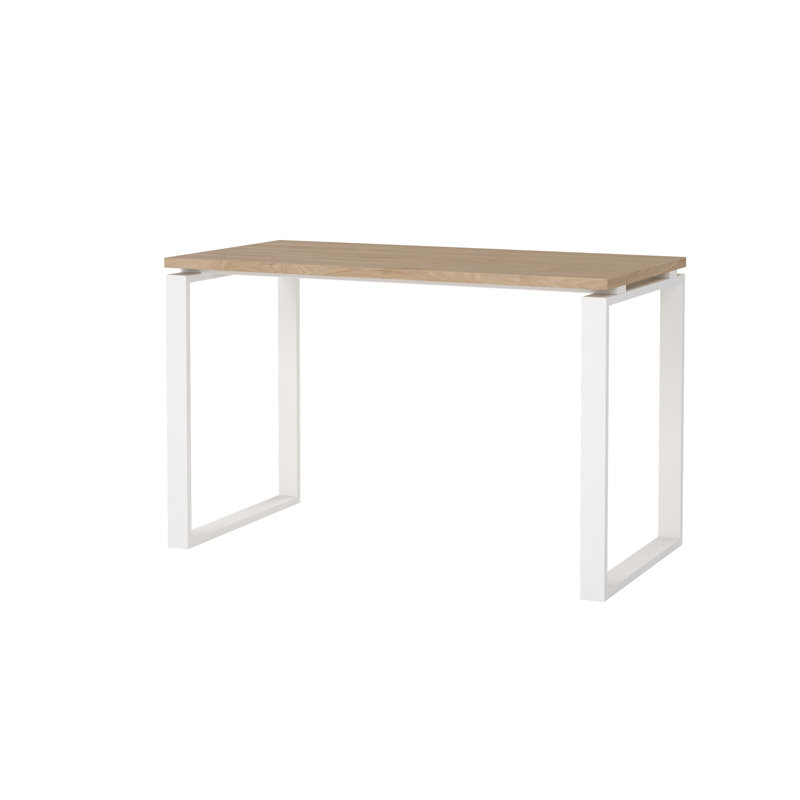 Embrie 47.24" W Home Office Writing Office Desk, Jackson Hickory/White, White