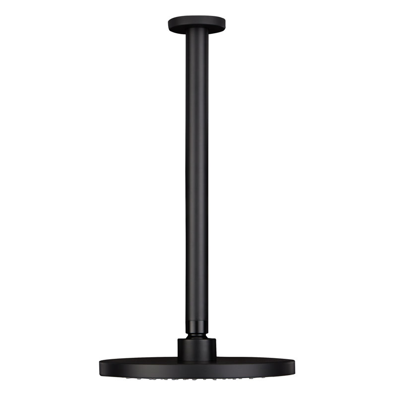 12" Round Ceiling-Mount Shower Arm, Matte Black