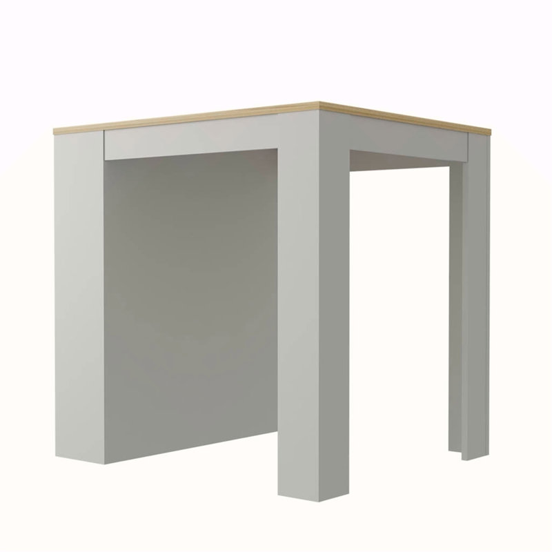 Kitchen Counter Dining Table ,Two Legs, Three Side Shelves