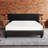 Twin-Size Platform Bed Base, Upholstered Mattress Foundation Bed Frame, Dark Grey