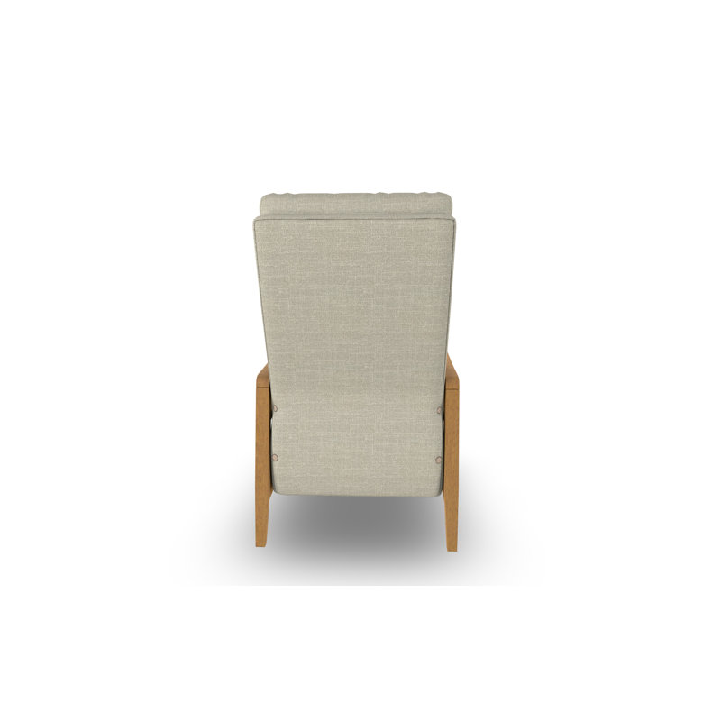 Modern High Leg Recliner, Ivory-22533, Honey Birch