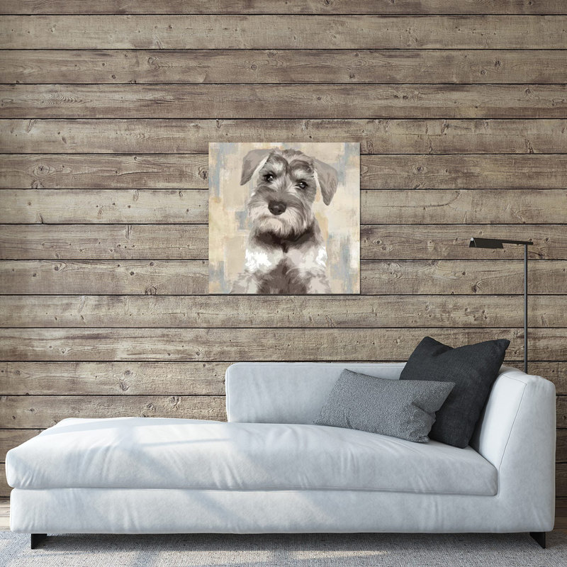 Schnauzer miniature sur verre acrylique, H 24 po x l 24 po x P 0,25 po