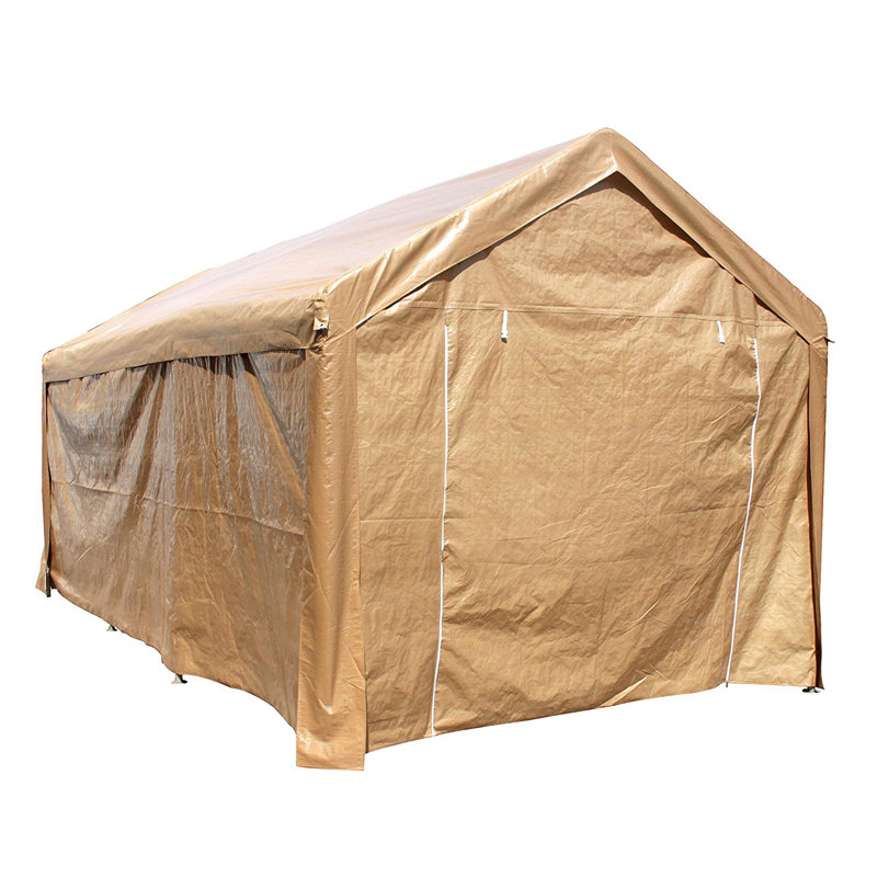 Abri d'auto à toile robuste pour l'extérieur, Beige