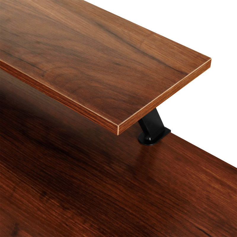 Techni Mobili L-Shape Industrial Desk With Storage Shelves