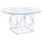 Round Glass Top Metal Base Dining Table-94375235