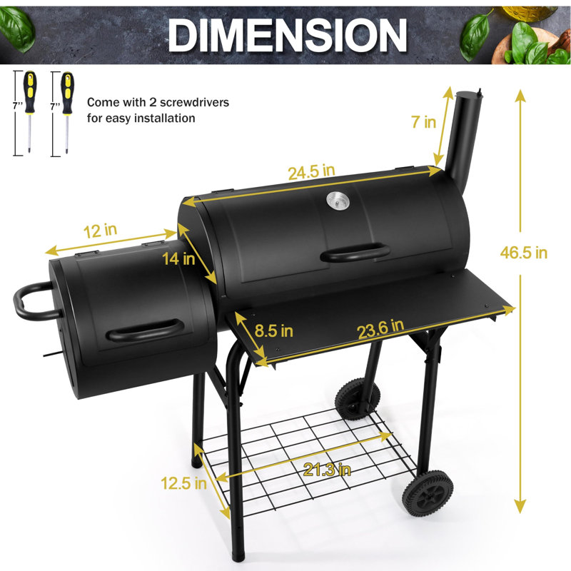 Wilmall 36.5'' W Charcoal Grill