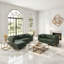 Canapé Chesterfield modulaire en similicuir vert avec pieds en métal et 5 coussins-464085277